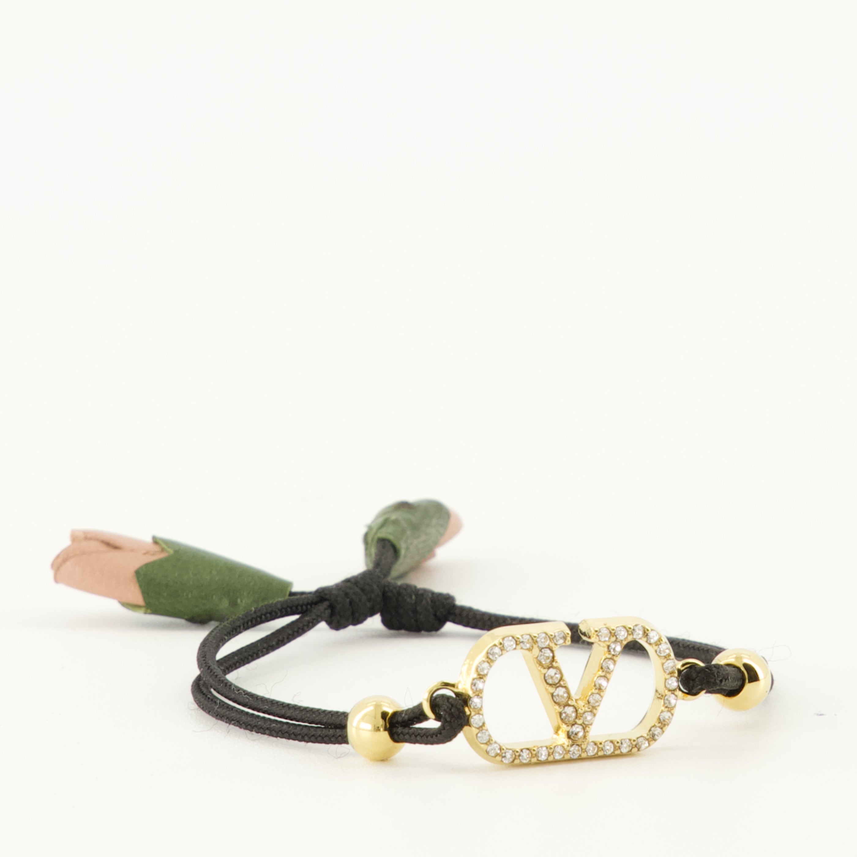 Image of Vlogo Bracelet with Black Cord by Valentino Garavani for Women - Season Spring-Summer 2026 - Detail View 1