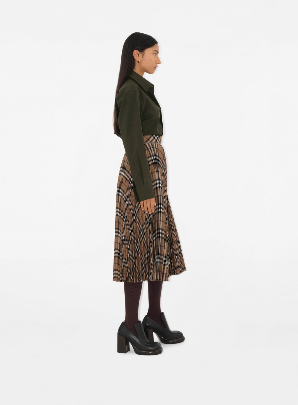 plaid skirt, pleated wool skirt, Burberry 2024, vintage check skirt, luxury fashion