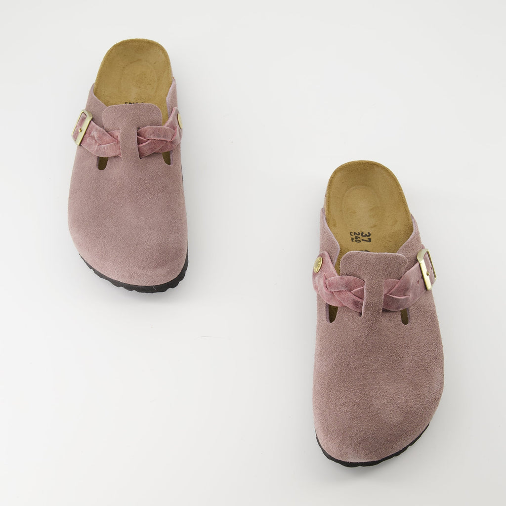 Mules, Braided Mules, Violet Mules, Suede Footwear, Spring-Summer Shoes