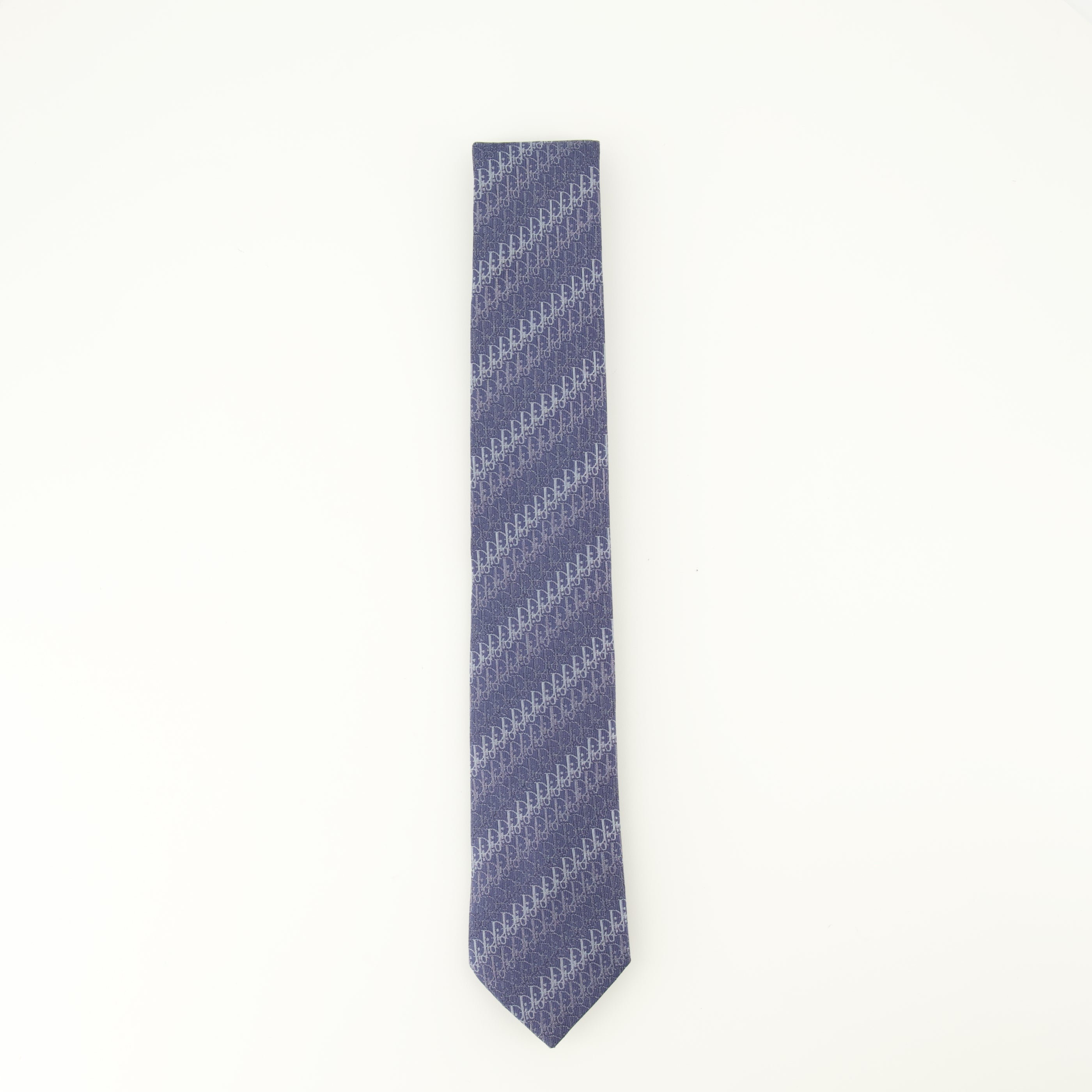 Oblique Blue Silk Tie