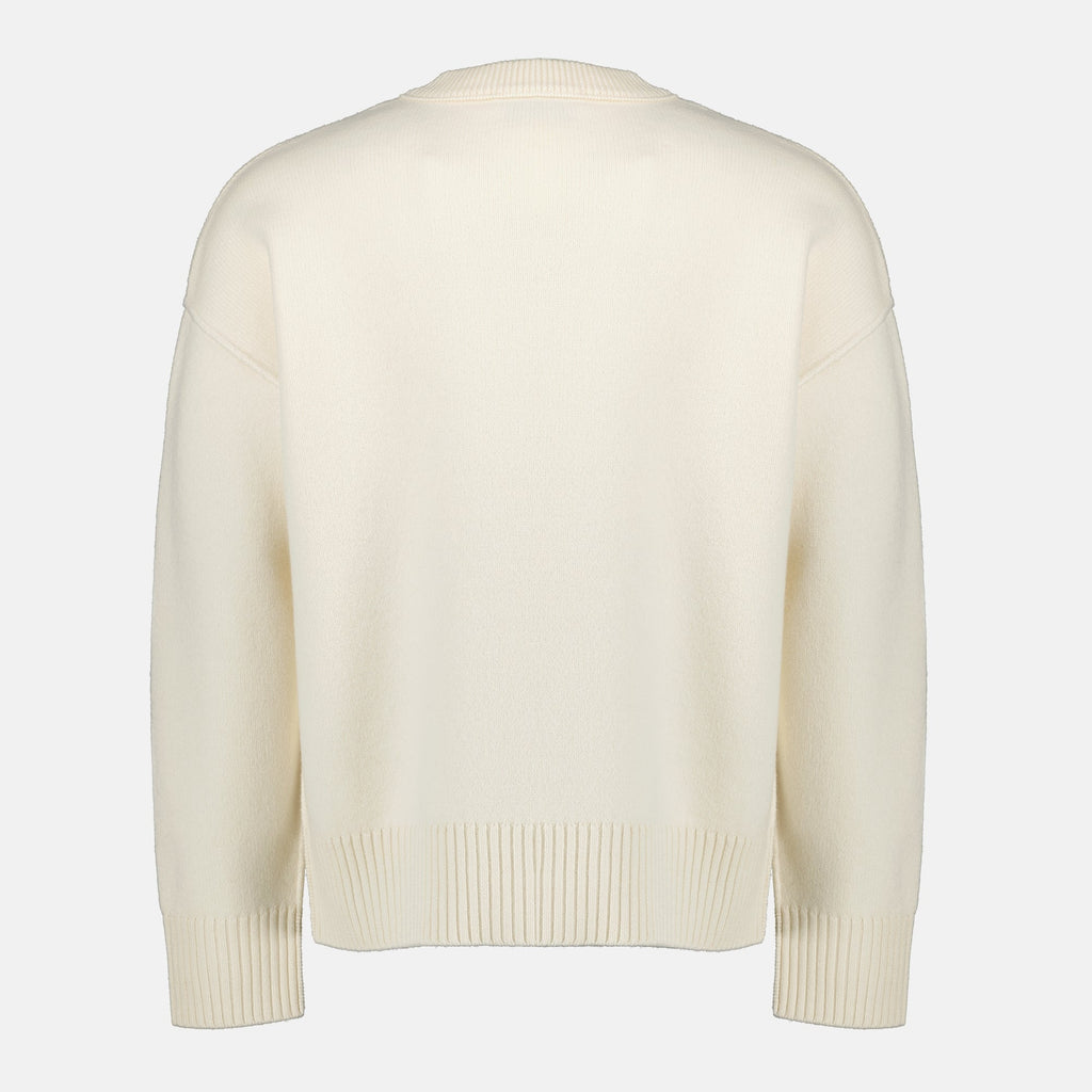 Imagem do Pull Ami de Coeur Beige da Ami PARIS para Unisexo - Temporada Primavera-Verão 2026 - Vista Traseira