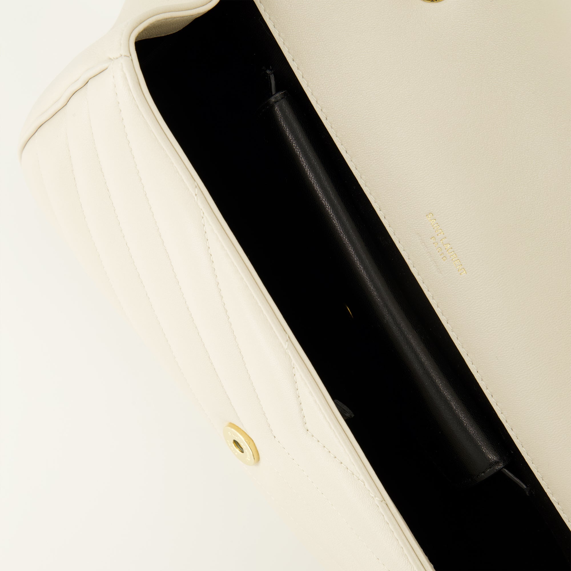 YSL Chevaux Handbag, cream handbag, quilted design, luxury accessories, designer handbag