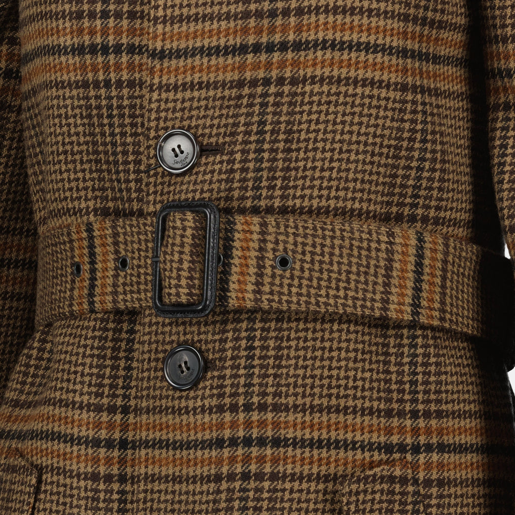 Prince de Galles Coat, Saint Laurent, wool coat, vintage check coat, luxury outerwear