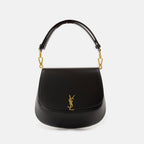 Image du Mini Sac Voltaire Noir de Saint Laurent pour Femmes - Saison Automne-Hiver 2025 - Vue de Face