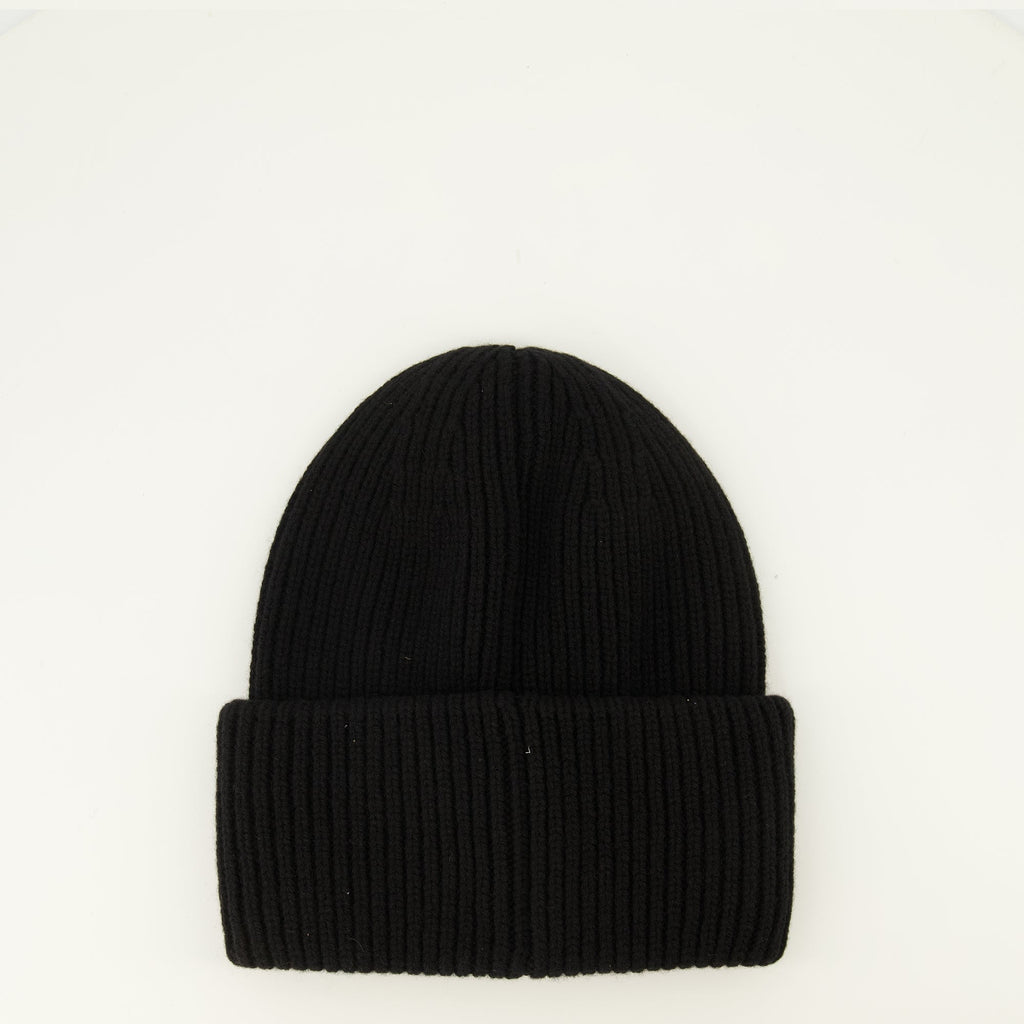 Gorro preto em lã e caxemira
