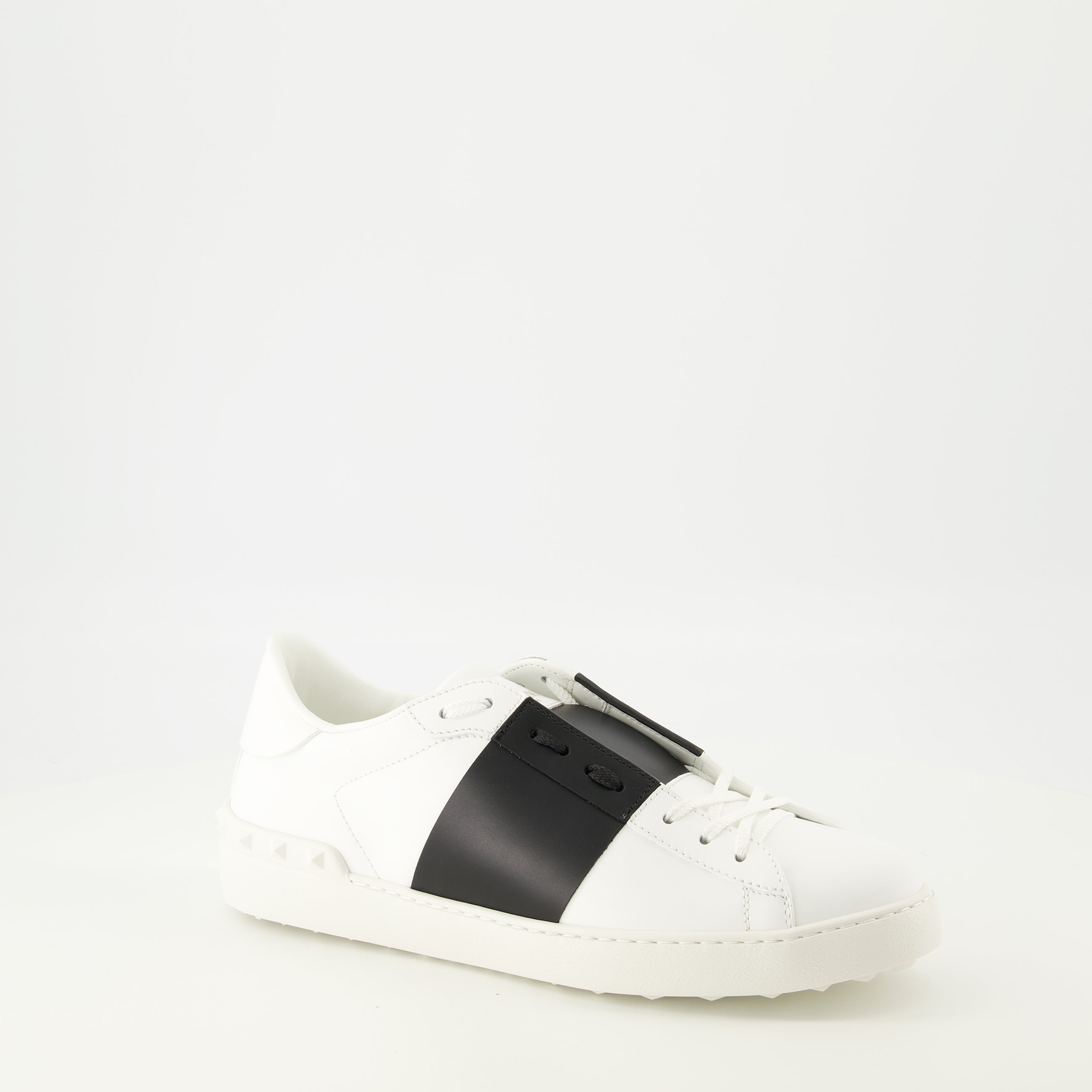 Valentino sneakers, black band sneakers, calf leather shoes, fashion sneakers, men's footwear