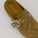 Burberry clogs, leather footwear, suede shoes, Autumn Winter collection, fashionable slip-ons