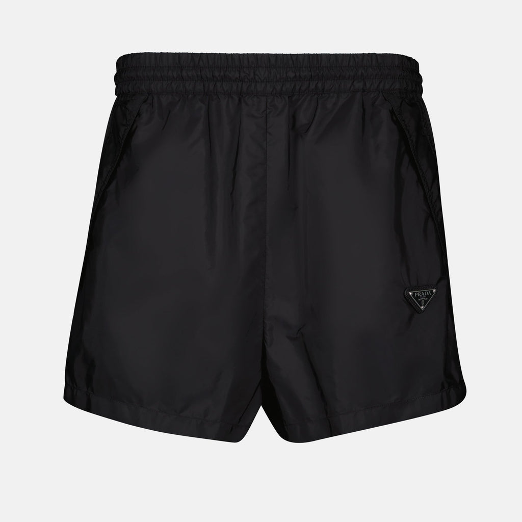 Image of Re-Nylon Shorts in Black by Prada for Women - Season Autumn-Winter 2024 - Front View