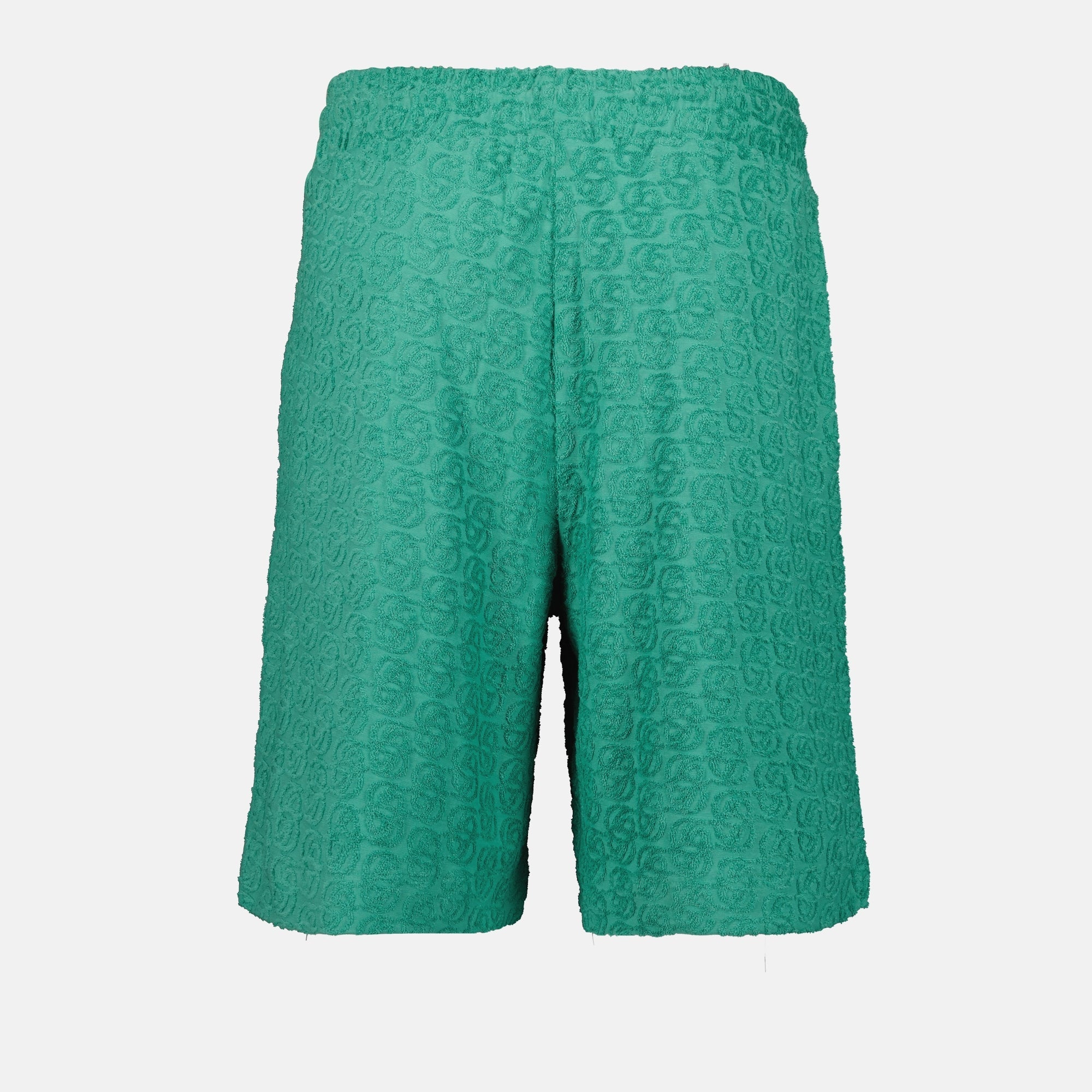 green shorts, Drole De Monsieur shorts, monogram shorts, cotton shorts, Spring-Summer 2025 collection