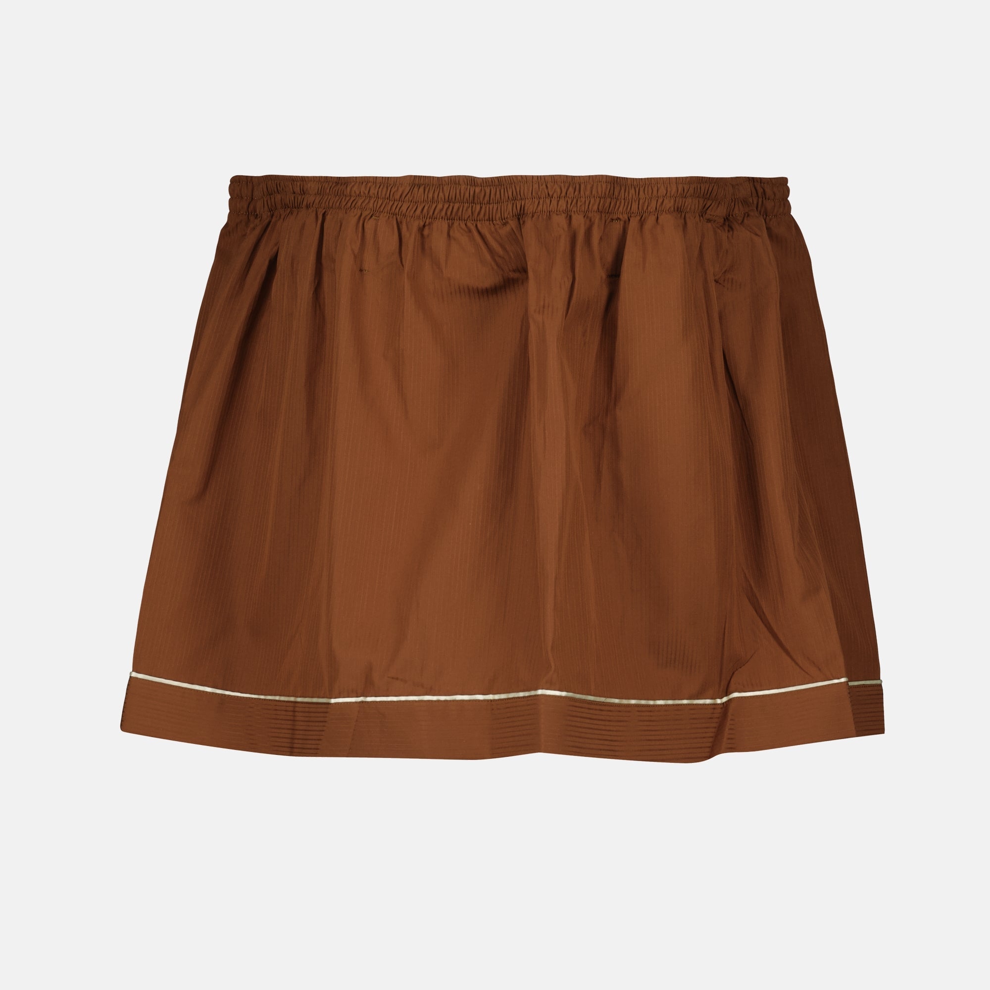 Prada mini skirt, brown skirt, cotton mini skirt, Autumn-Winter 2025, women's fashion