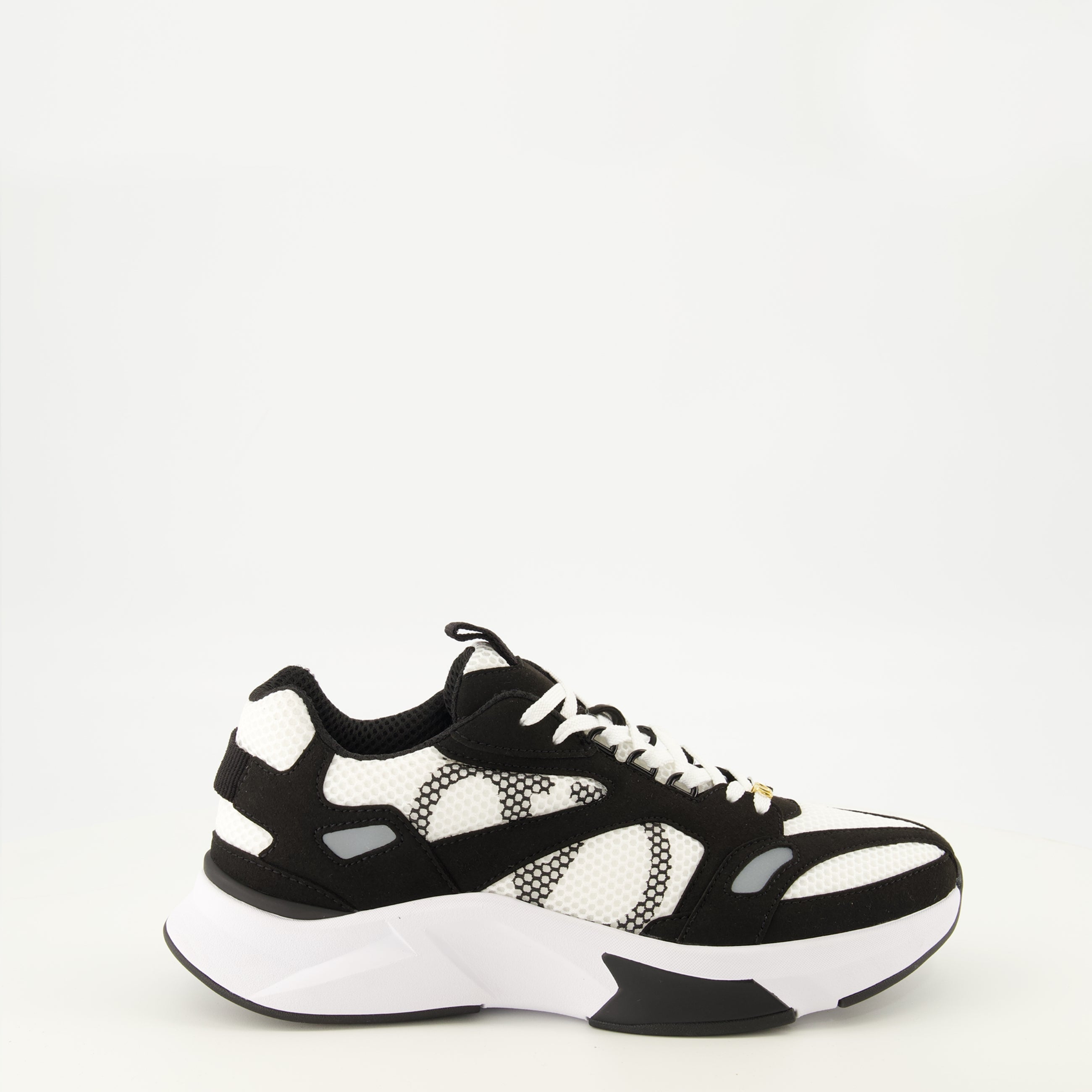 Demivee White Fabric Sneakers