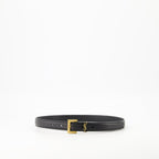 black slim belt, Cassandre belt, elegant belt, adjustable belt, leather accessory