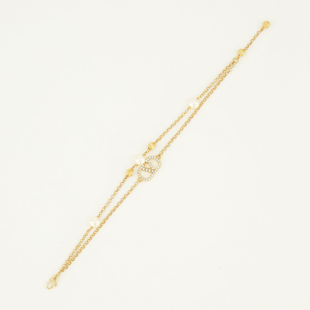 Vlogo Bracelet with Beads and Swarovski® Crystals