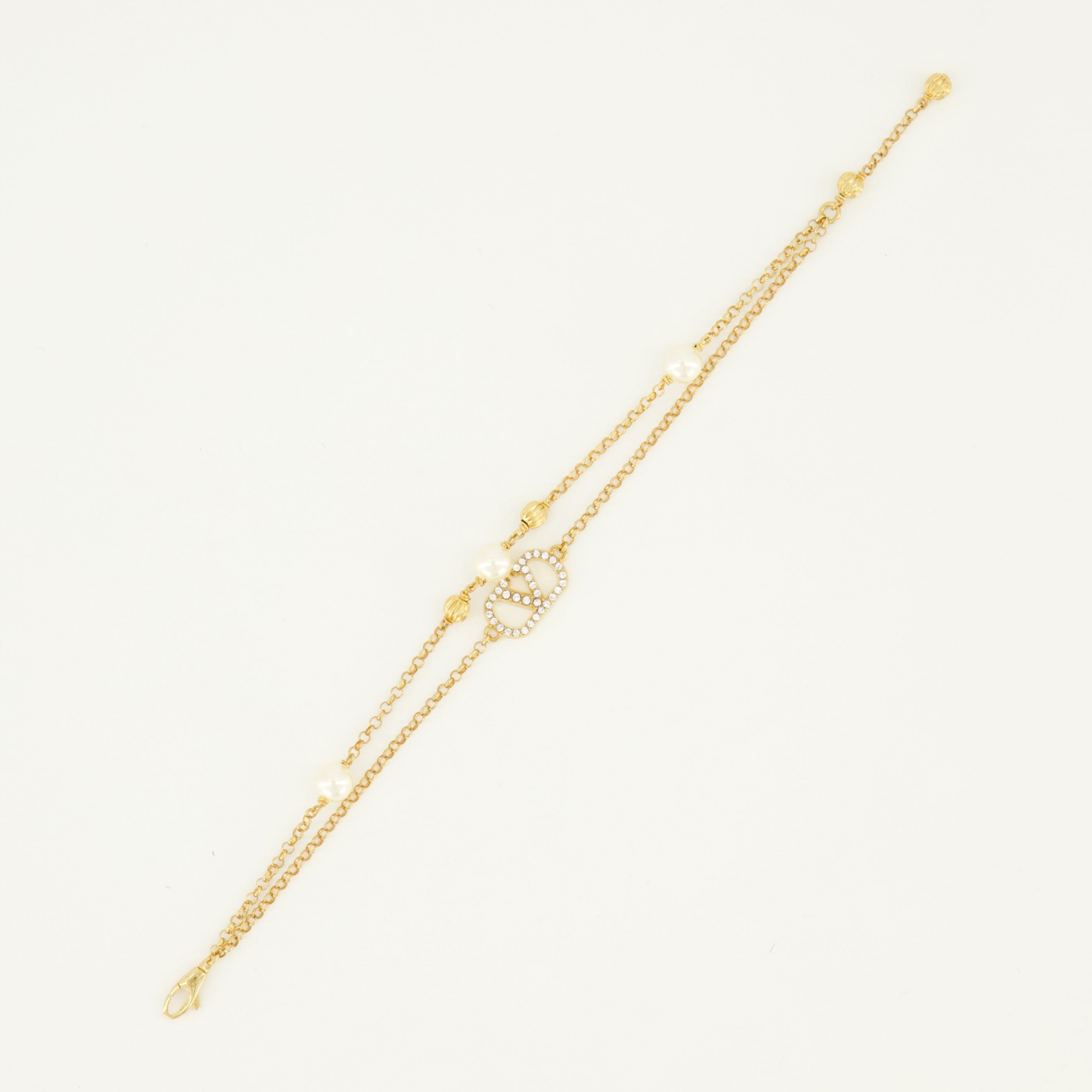 Vlogo Bracelet with Beads and Swarovski® Crystals