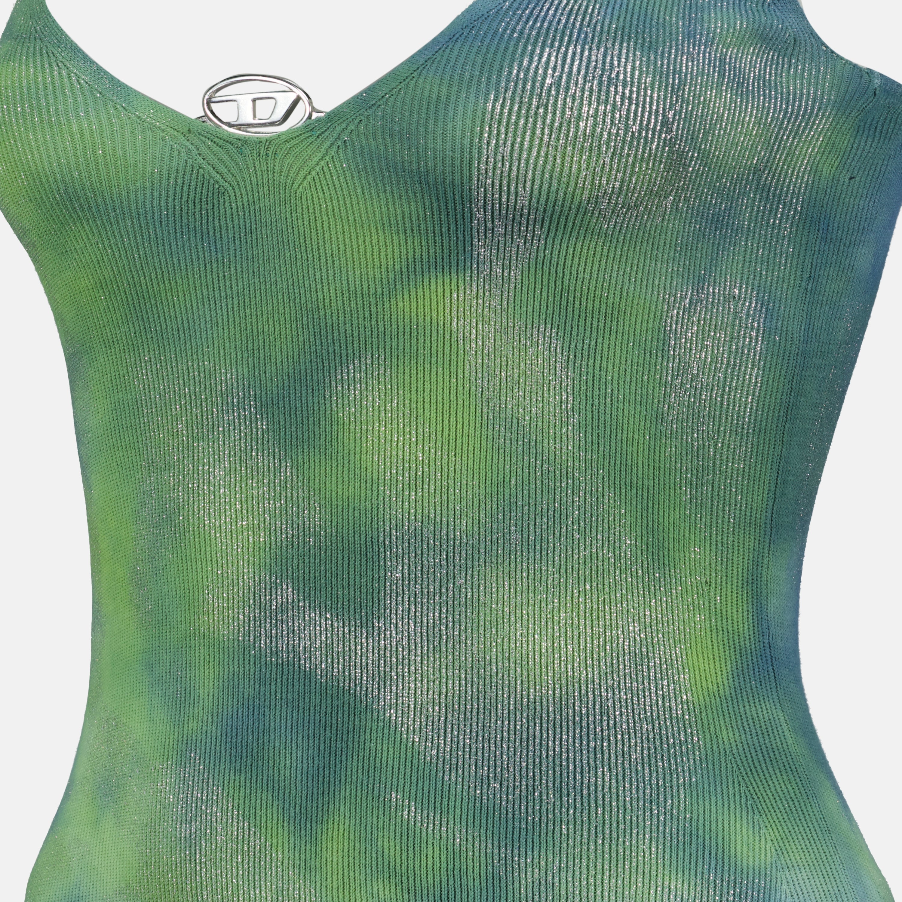 메탈릭 그린-블루 드레스