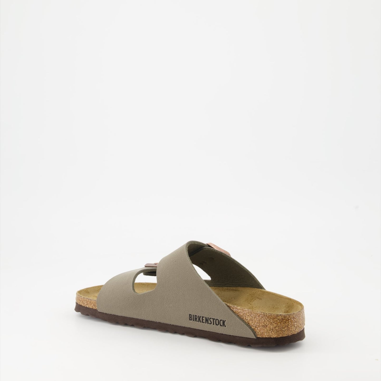 Birkenstock slides, Arizona Birko-Flor, Taupe slides, comfortable footwear, luxury slides