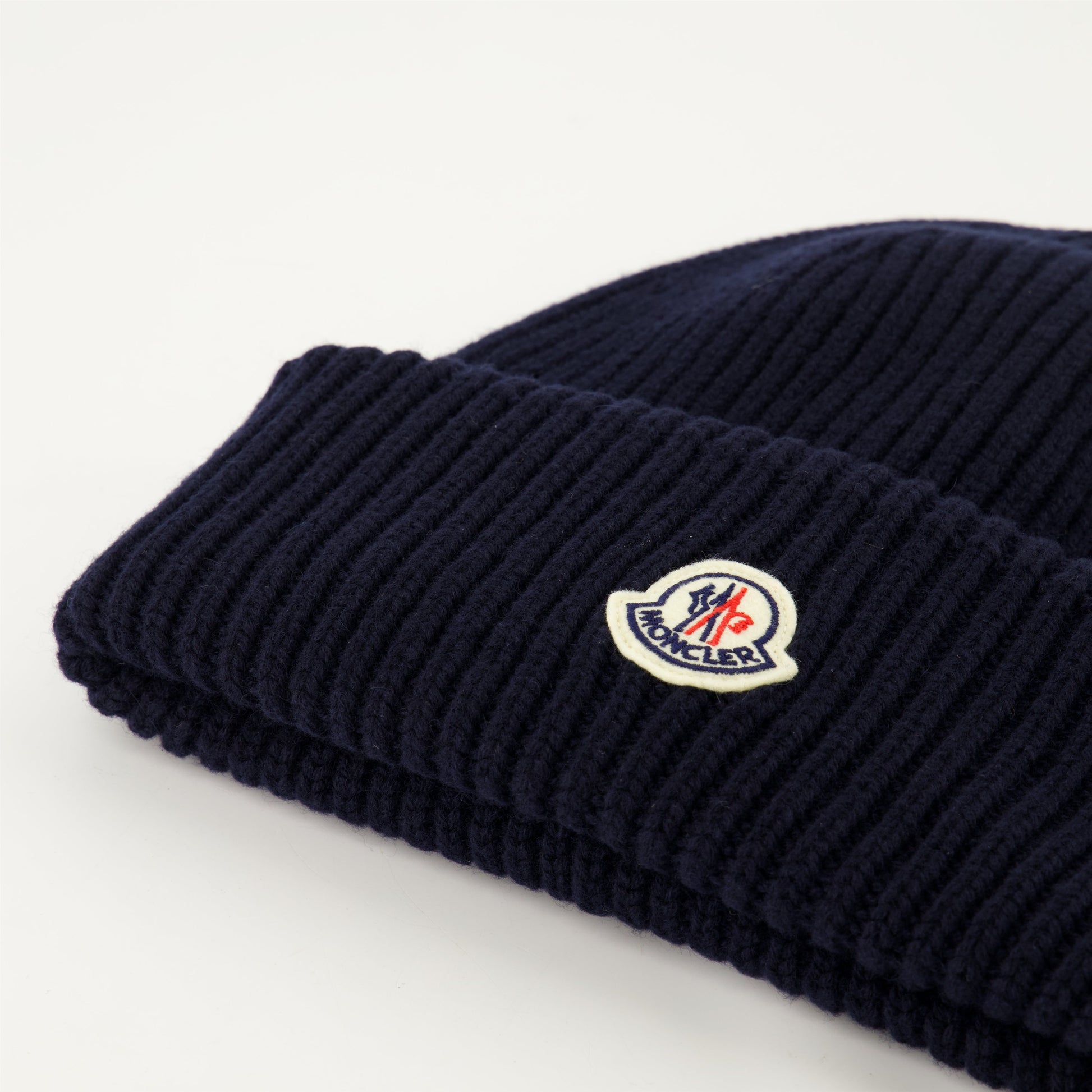 wool-cashmere beanie, navy beanie, winter accessory, Moncler beanie, premium hat