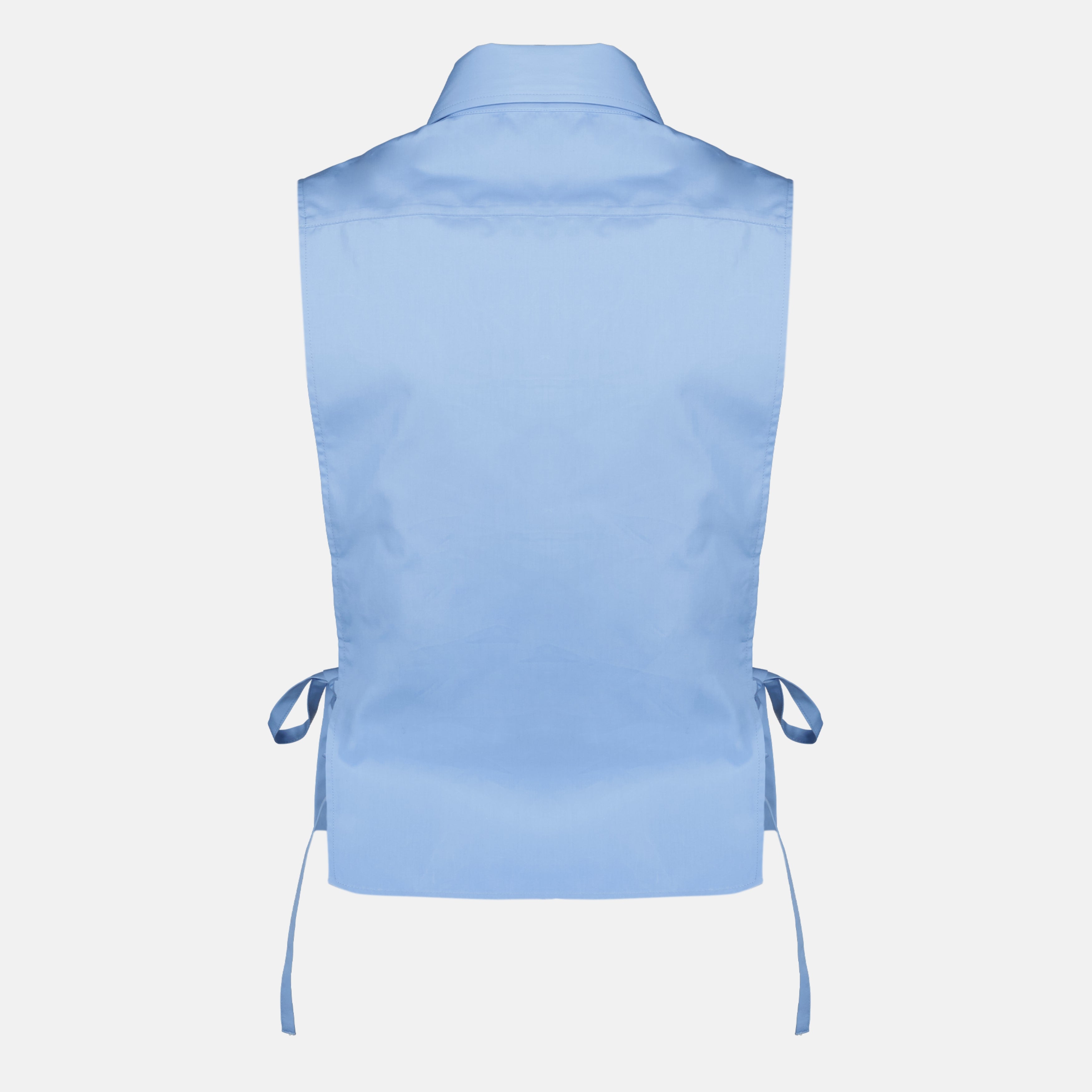 Blaue Popeline-Bluse