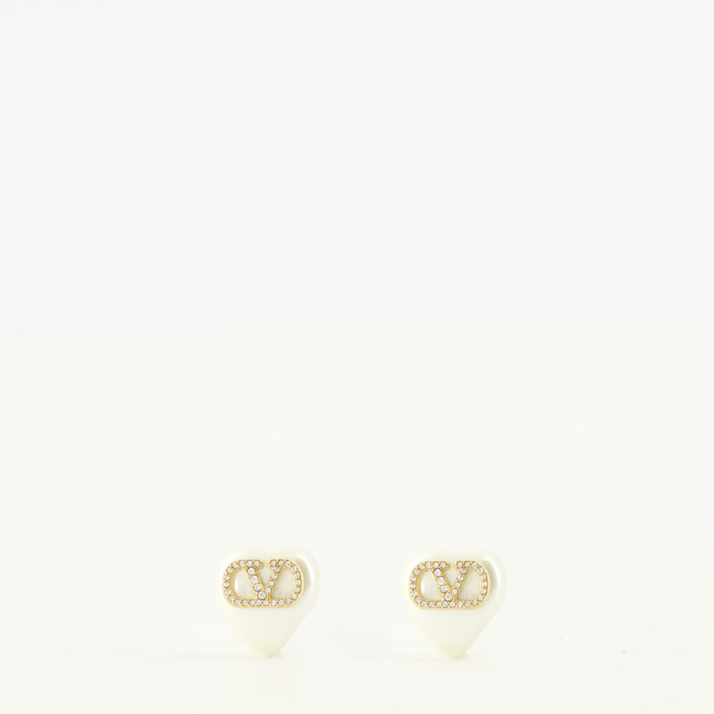 Boucles d'oreilles Vlogo en métal et cristaux Swarovski