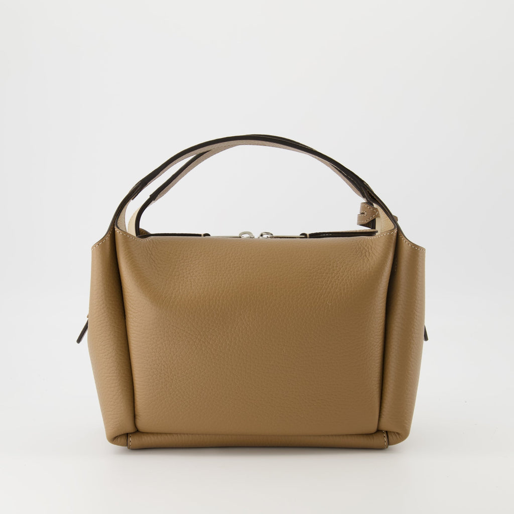 brown leather bag, Tod's Bauletto, stylish handbag, calf leather accessory, versatile bag