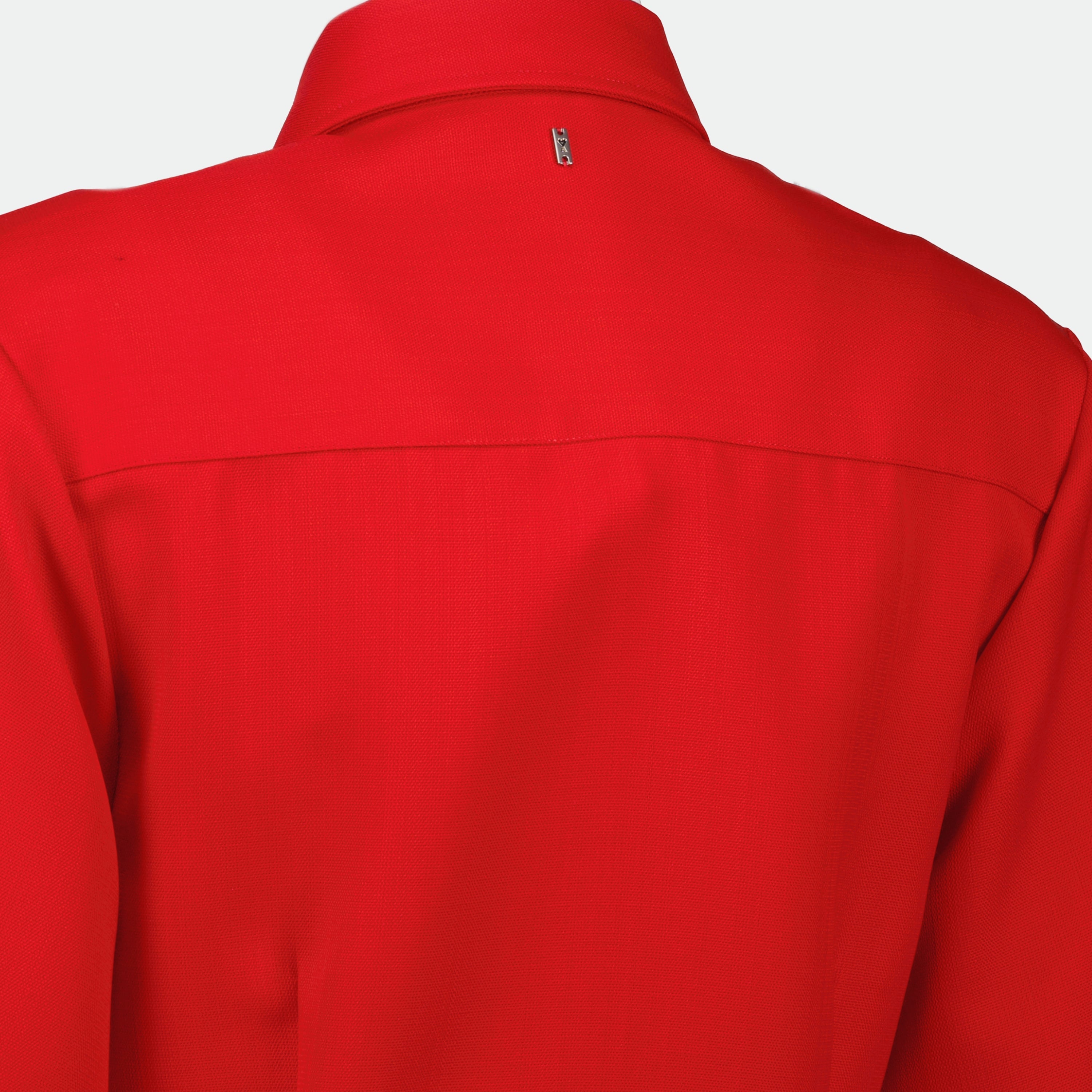 빨간 울 셔츠 드레스