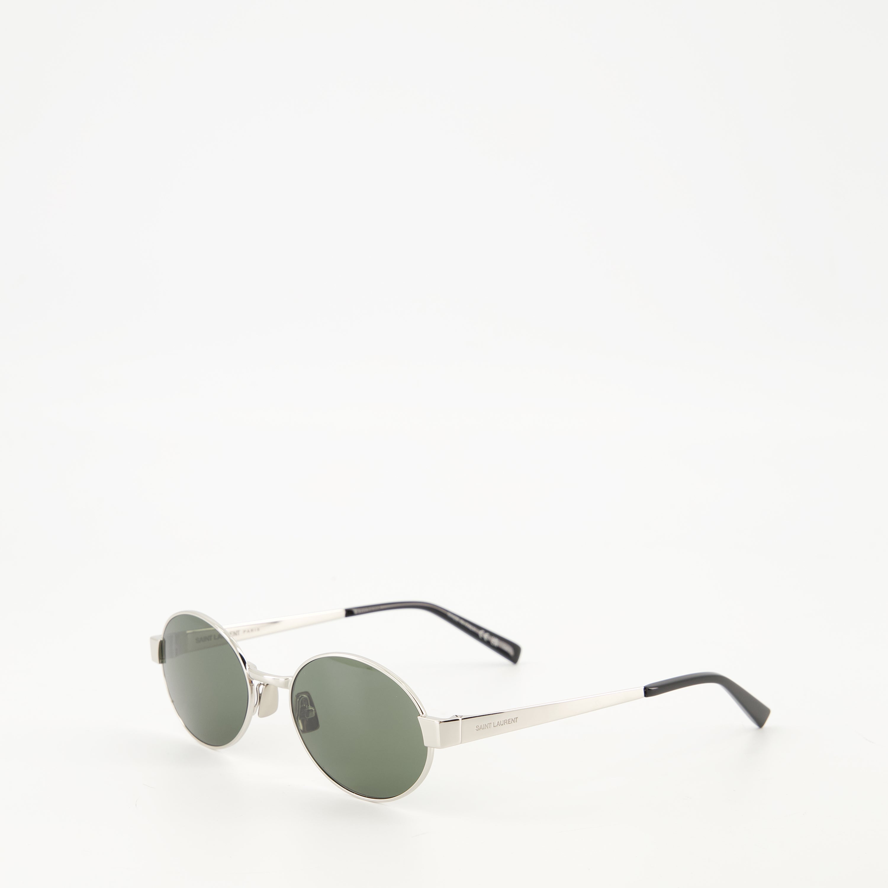 SL 692 sunglasses, Saint Laurent eyewear, silver sunglasses, UV protection sunglasses, metal and nylon sunglasses