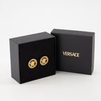 Versace earrings, Medusa '95, luxury jewelry, crystal earrings, gold-toned accessories
