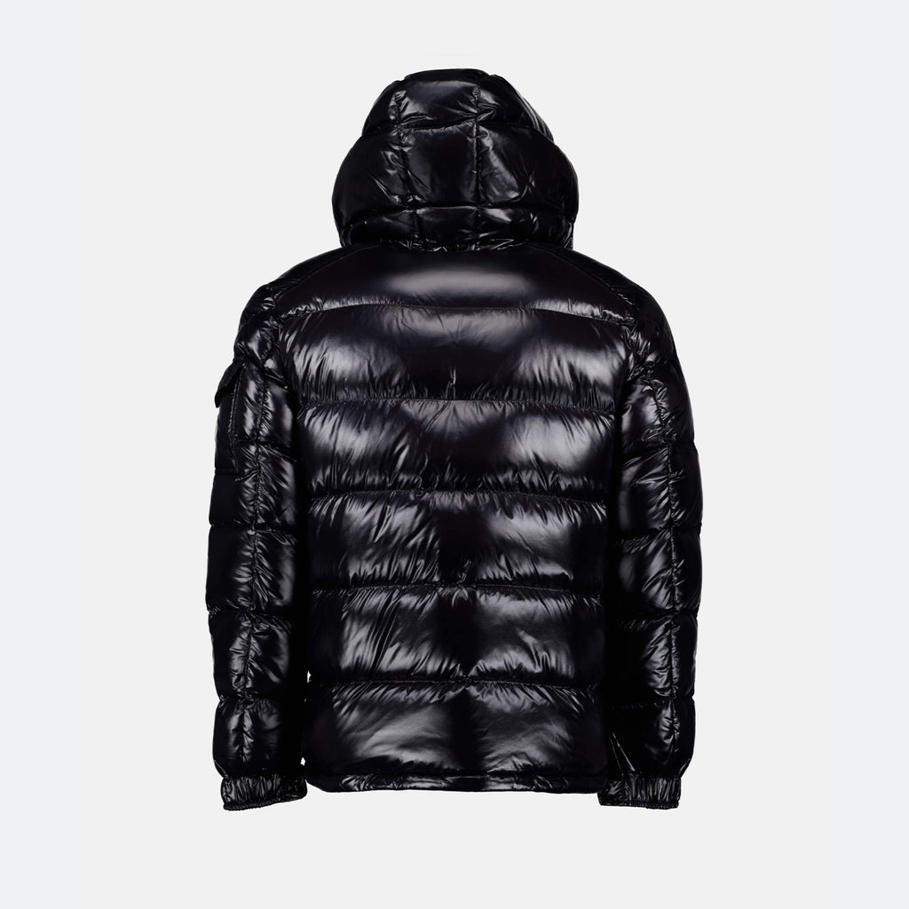 Image of Maya Black Down Jacket by Moncler for Men - Season Autumn-Winter 2025 - Detail View 2