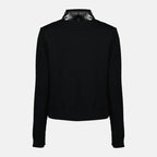 Immagine del cardigan nero con zip di Moncler per donne - Stagione primavera-estate 2026 - Vista posteriore