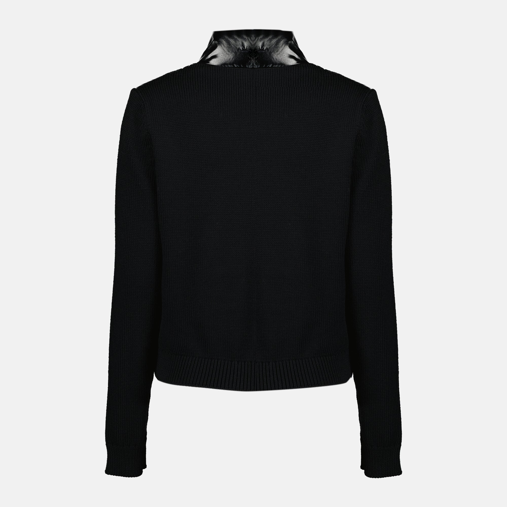 Image of Black Zipped Cardigan by Moncler for Women - Season Spring-Summer 2026 - Back View