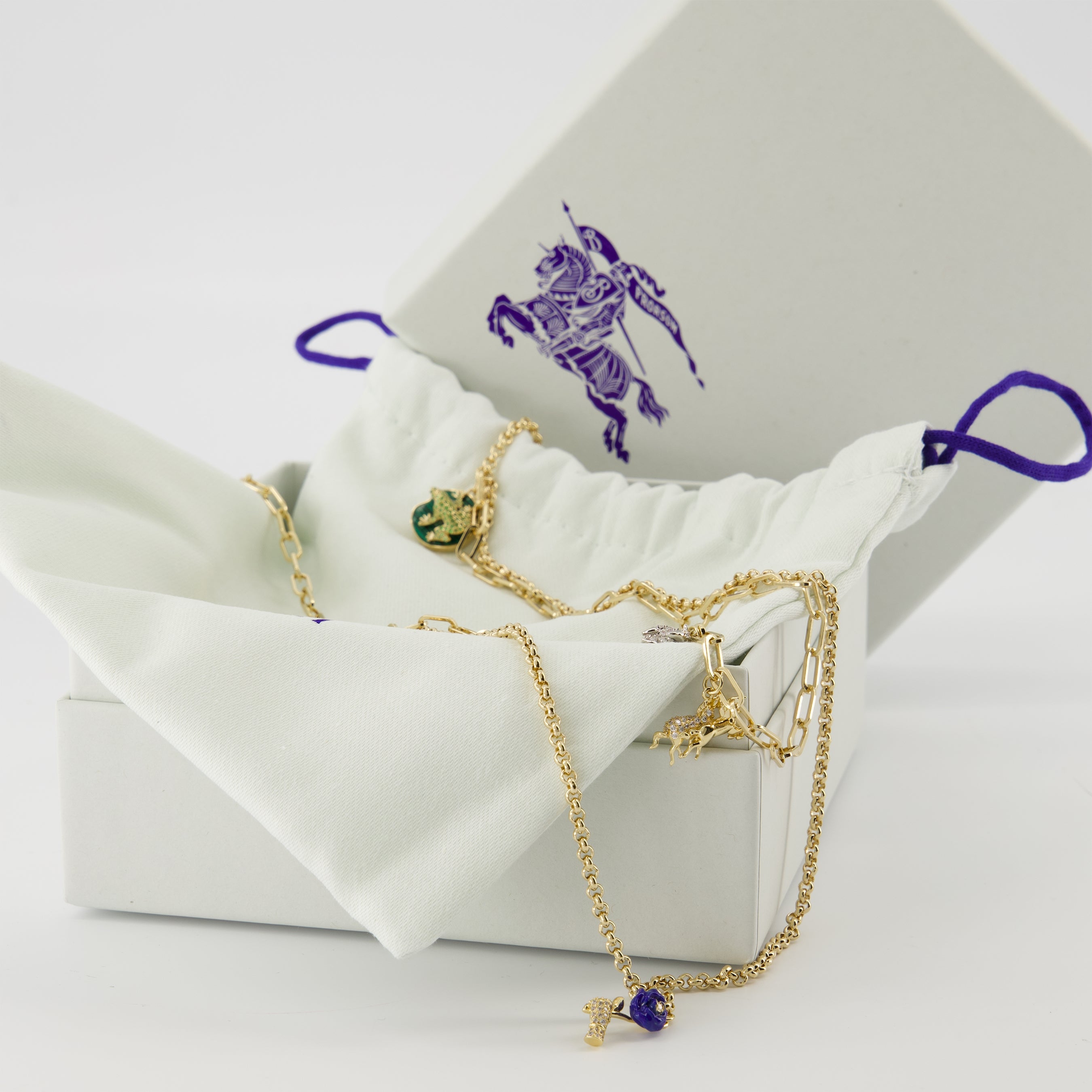 Burberry necklace, charm double ring, gold accessories, pendant necklace, Autumn-Winter 2025