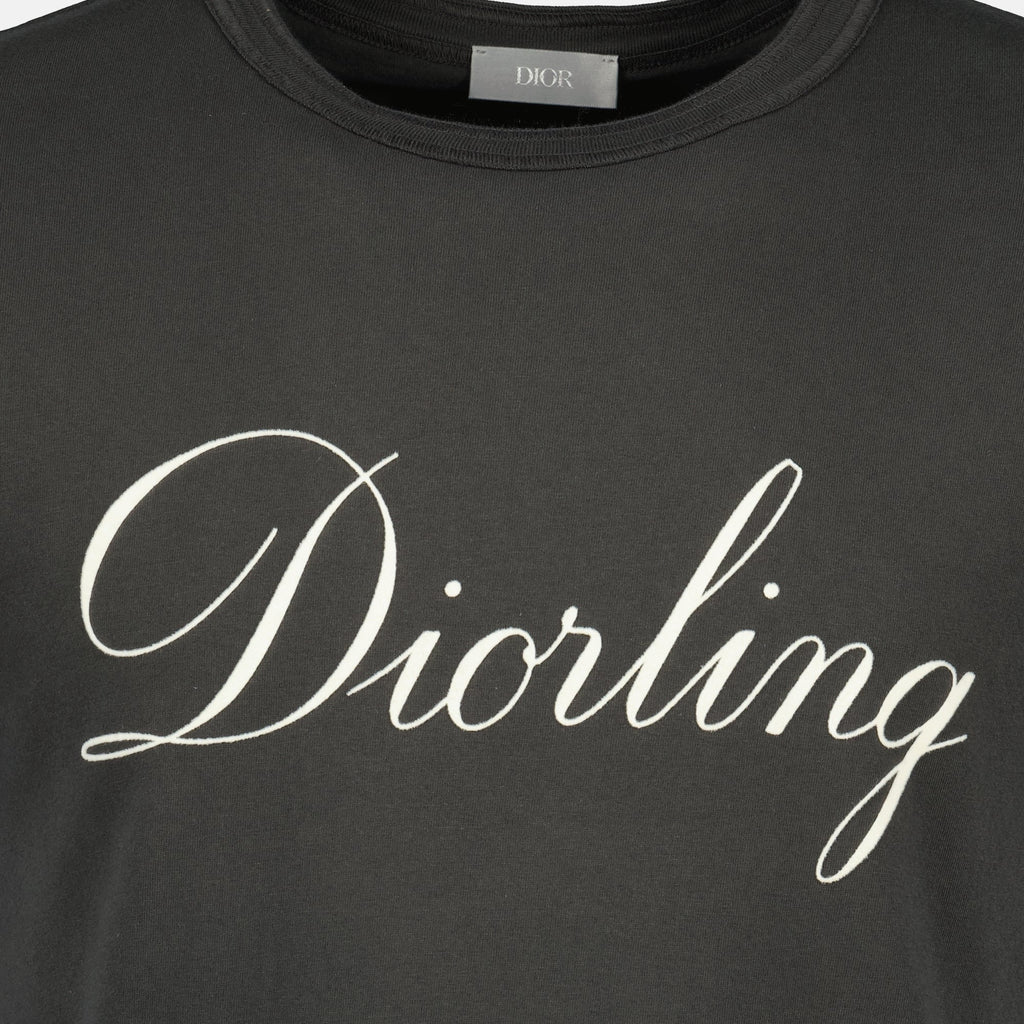 Dior T-shirt, grey cotton tee, Dior homme apparel, short sleeve T-shirt, fashion essentials