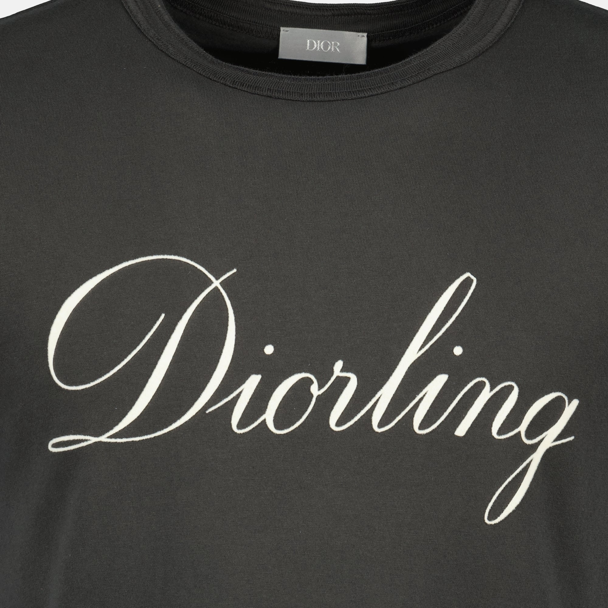 Dior T-shirt, grey cotton tee, Dior homme apparel, short sleeve T-shirt, fashion essentials