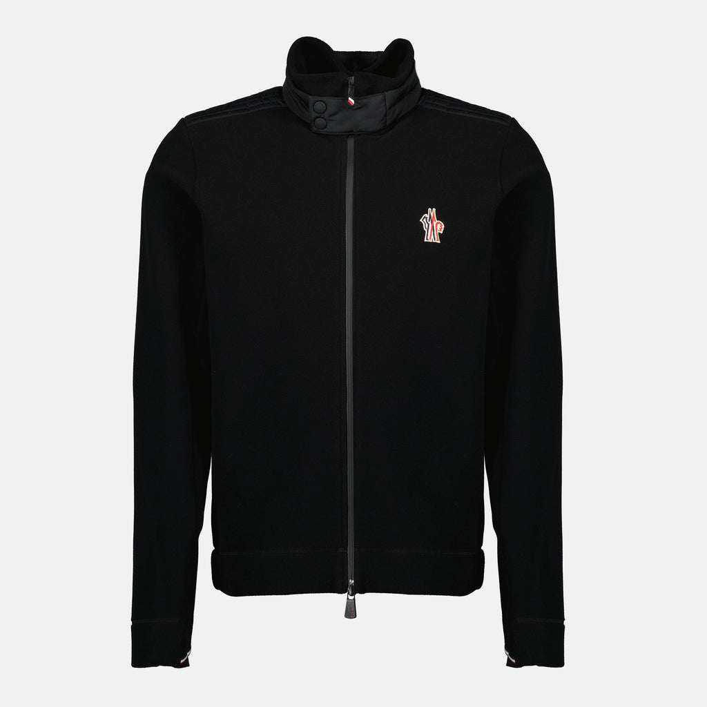 Moncler Grenoble sweatshirt, black zippered fleece, Fall-Winter 2025, stylish men's sweatshirt, water resistant outerwear