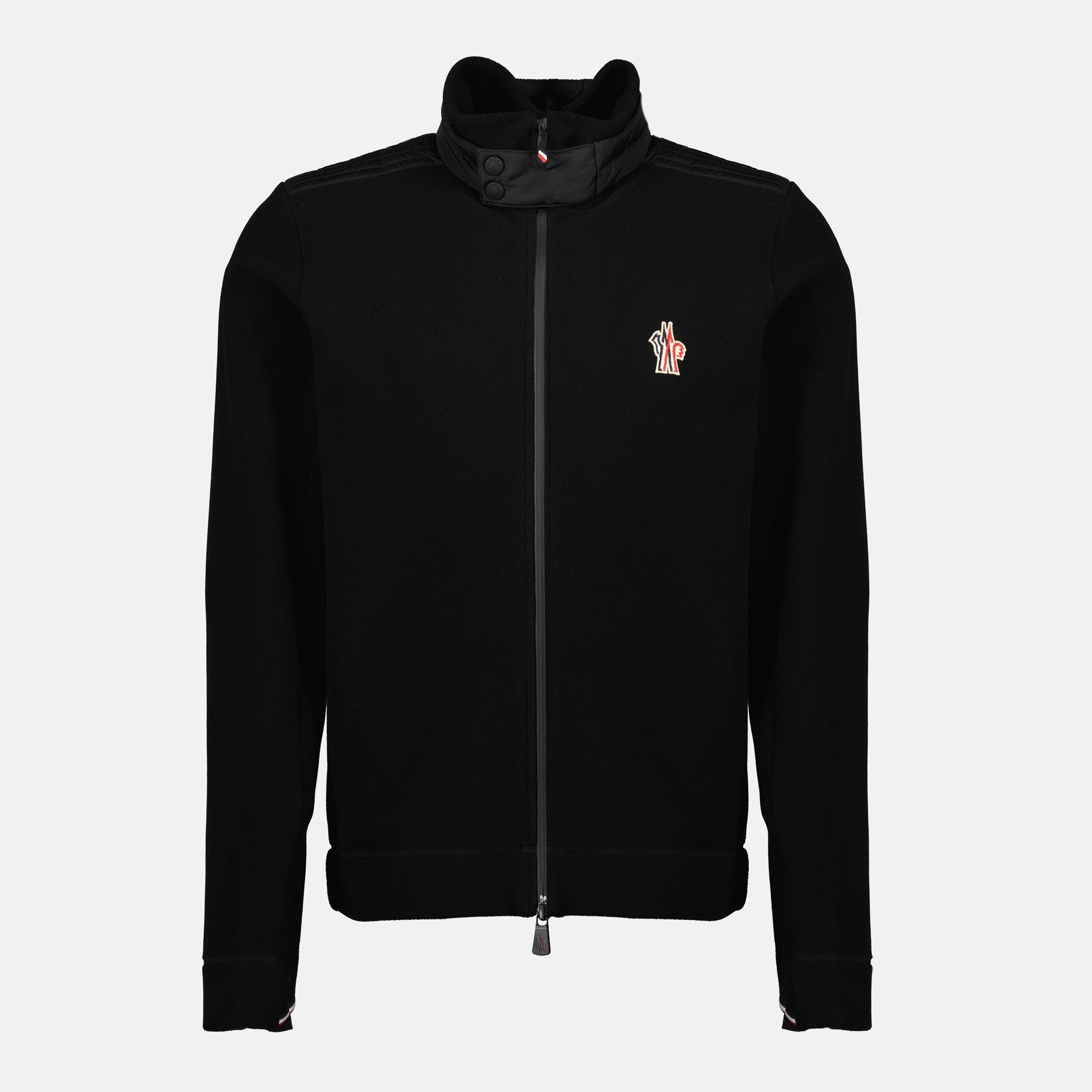 Moncler Grenoble sweatshirt, black zippered fleece, Fall-Winter 2025, stylish men's sweatshirt, water resistant outerwear