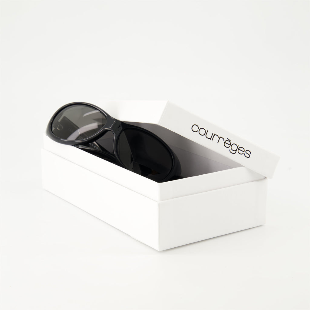 black sunglasses, Courrèges Hybrid 01, luxury eyewear, Autumn-Winter 2024, acetate sunglasses