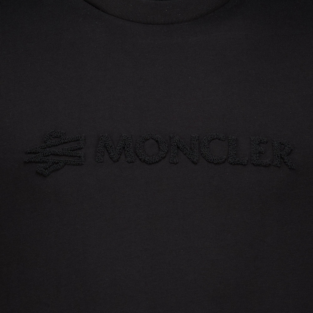 Schwarzes T-Shirt aus Baumwolle mit Logo