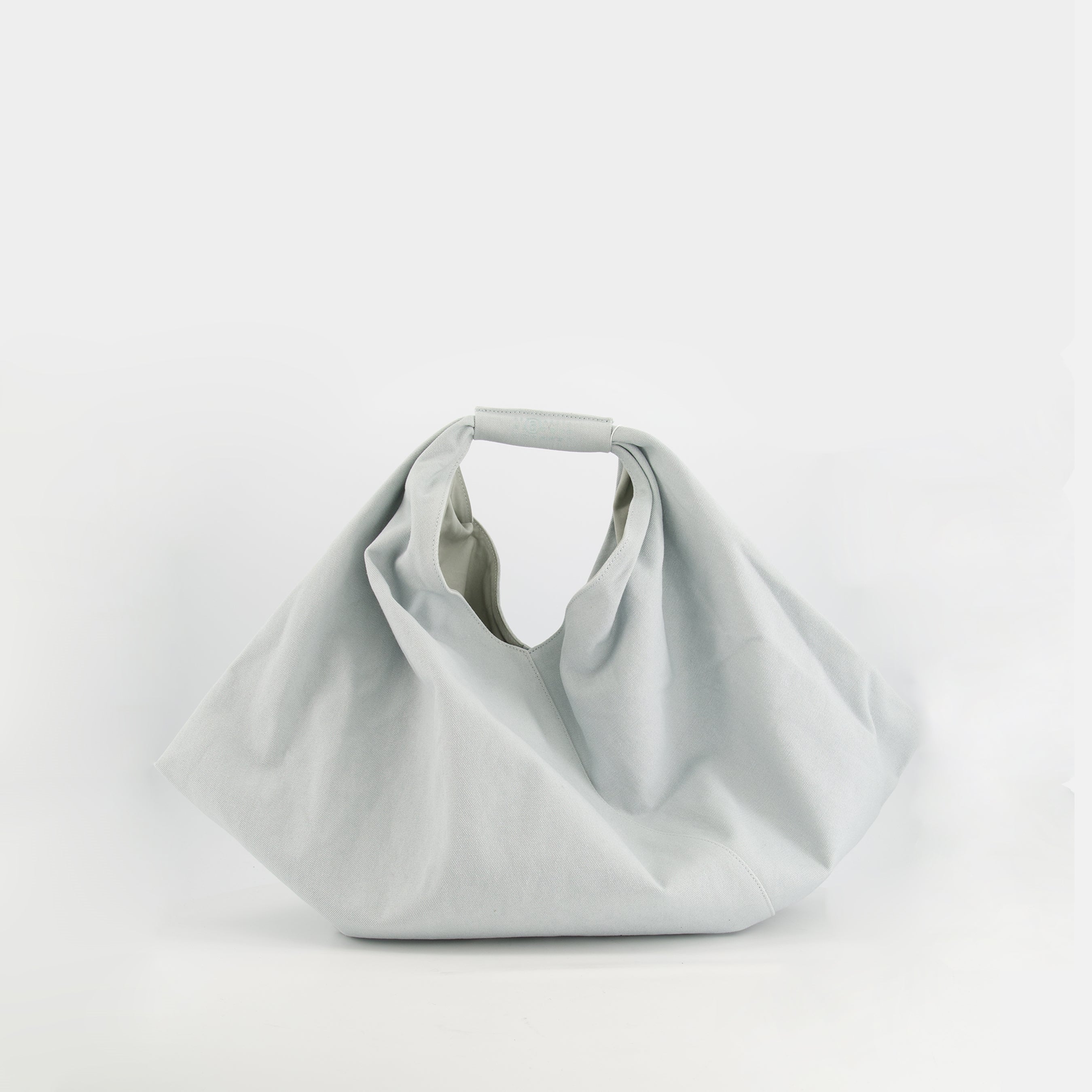 origami bag, cotton bag, grey blue bag, unisex accessory, versatile design