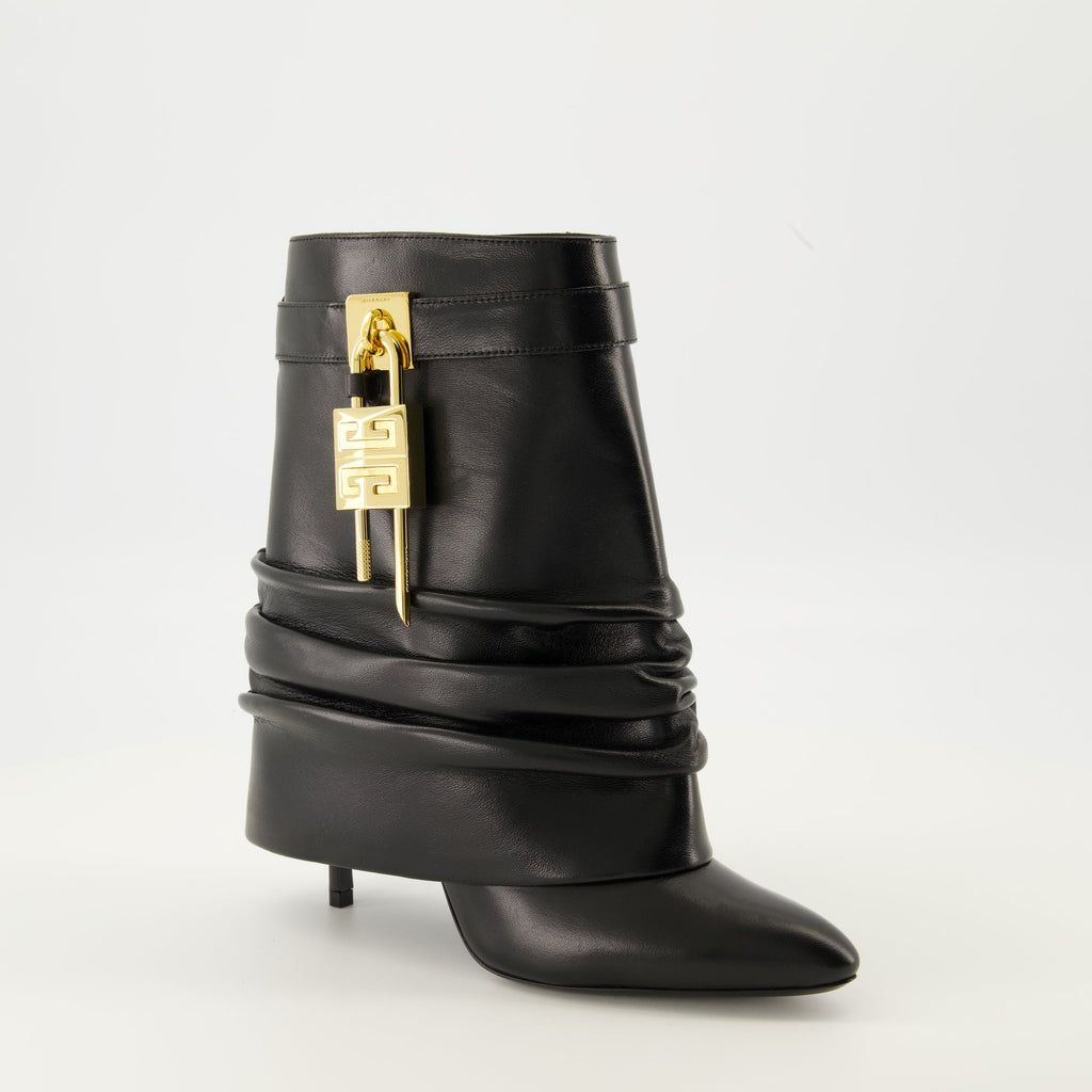 Givenchy boots, nappa leather, ankle boots, Shark Lock Stiletto, designer footwear