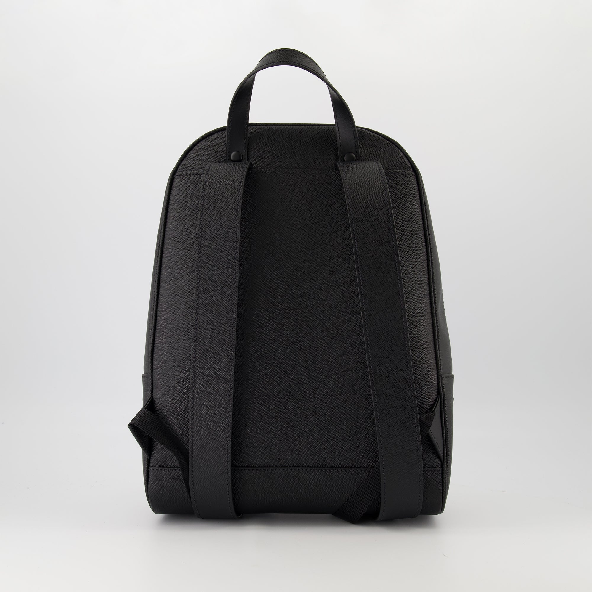 Prada backpack, Saffiano leather, black backpack, Re-nylon lining, luxury accessories