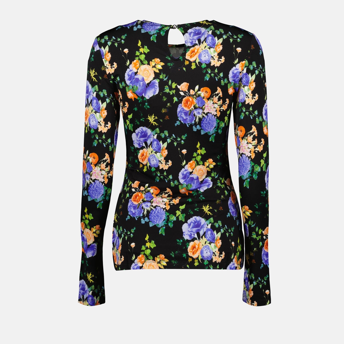 floral print top, slim-fit top, elegant top, viscose top, autumn collection