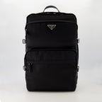 Image of Re-Nylon and Saffiano Leather Backpack by Prada for Men - Season Spring-Summer 2025 - Front View