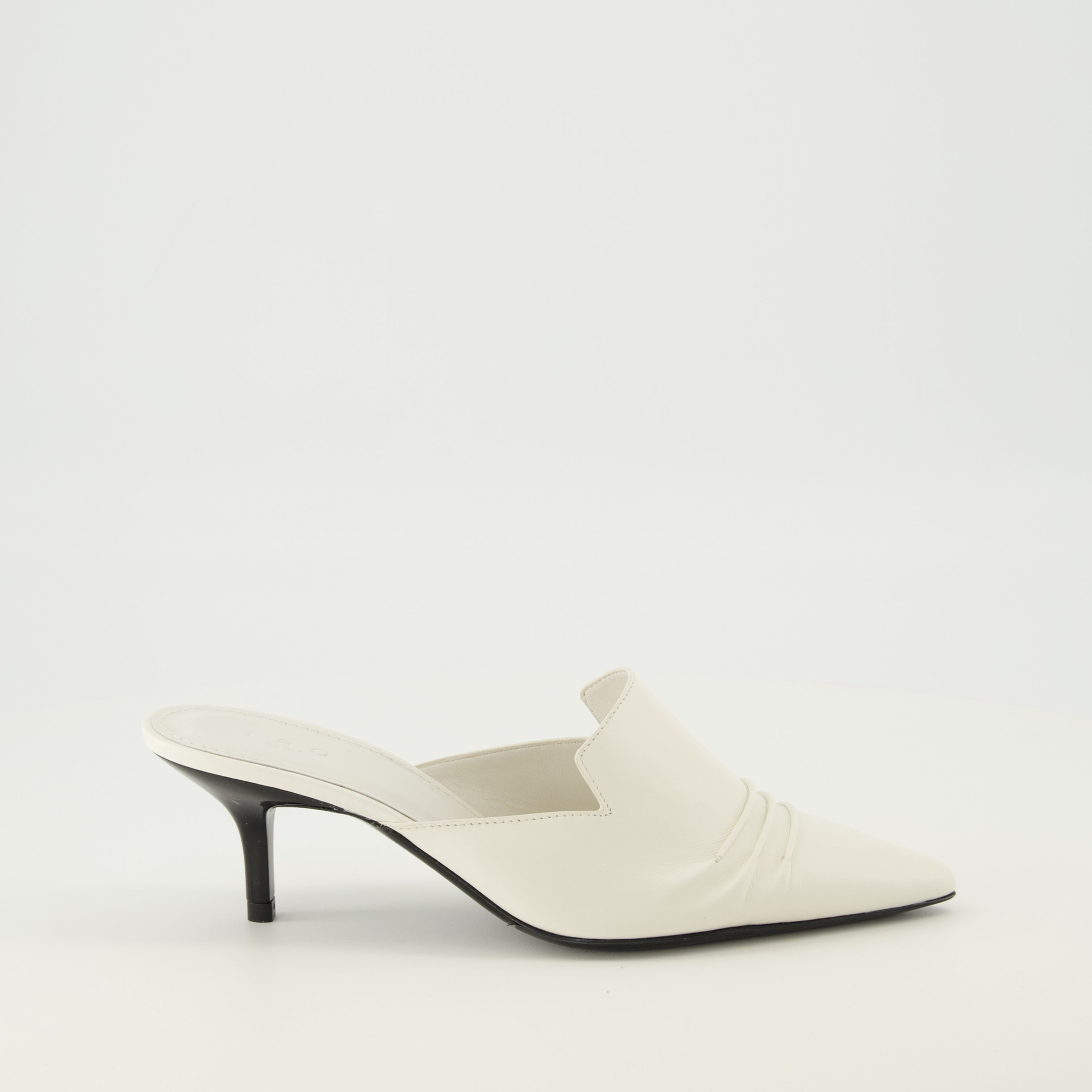 Plissée Heeled Mules