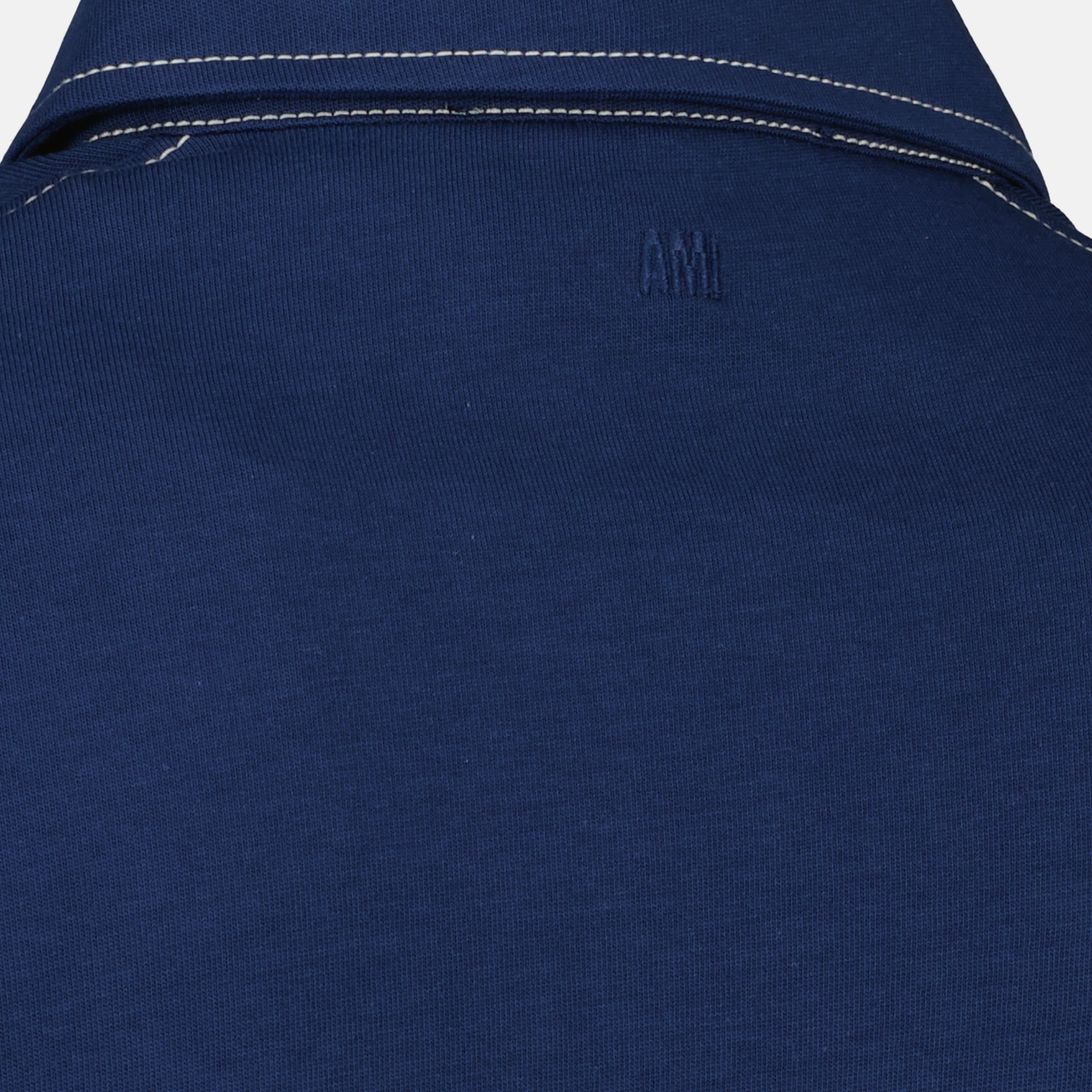 Long Sleeve Polo Navy Cotton