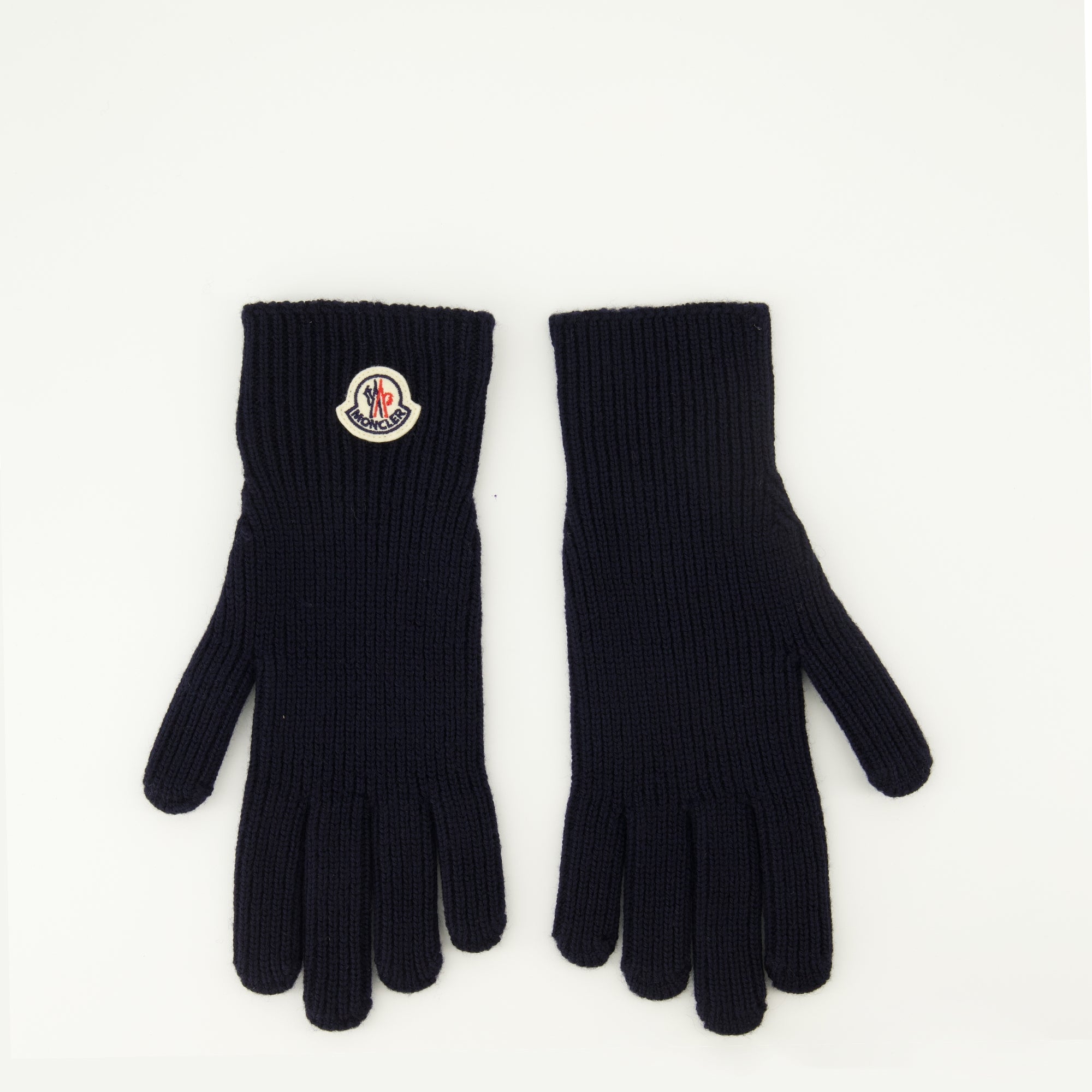Moncler gloves, wool gloves, navy gloves, slip-on gloves, Autumn-Winter 2025
