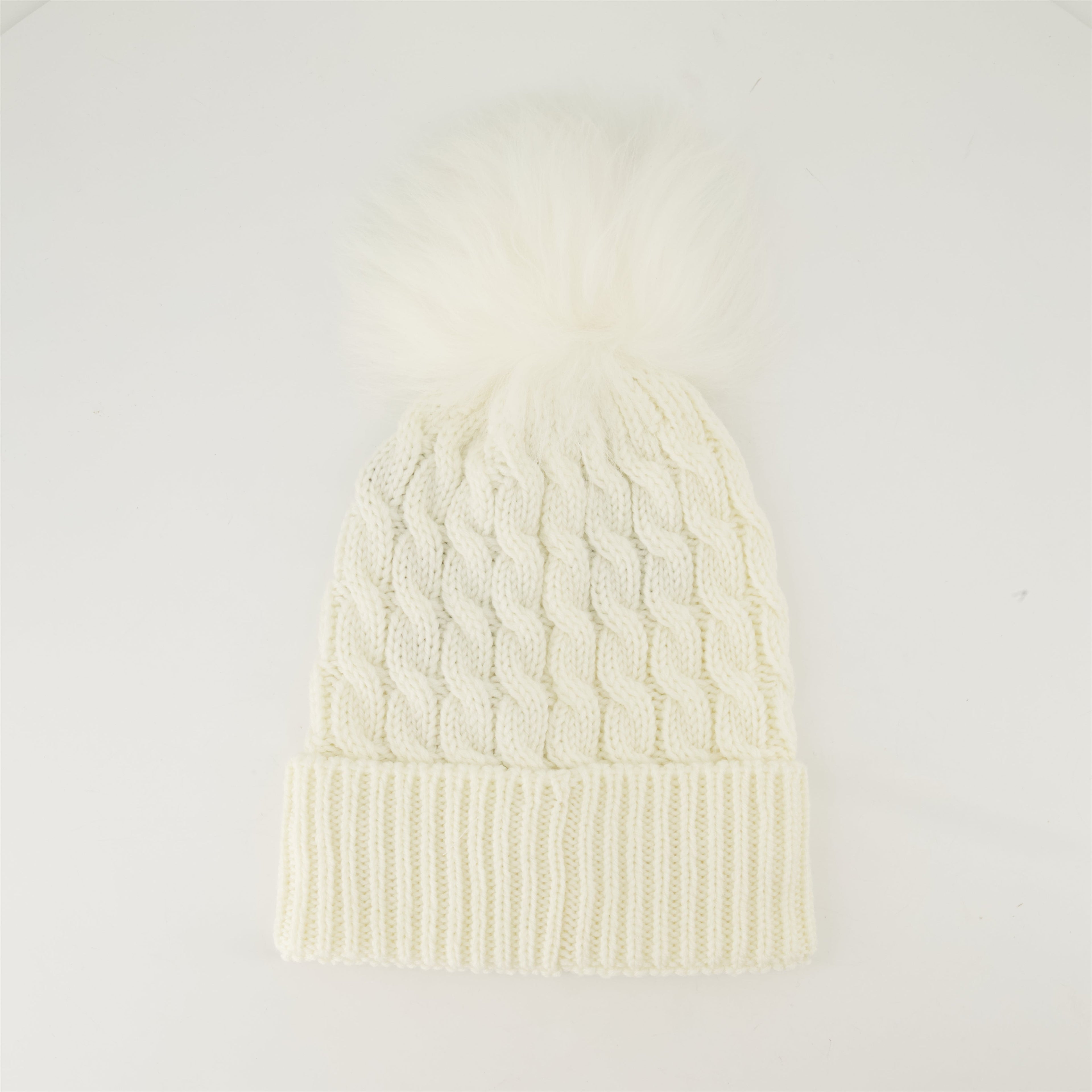 White pom-pom beanie, Moncler Grenoble beanie, ribbed wool beanie, embroidered logo beanie, winter fashion accessory