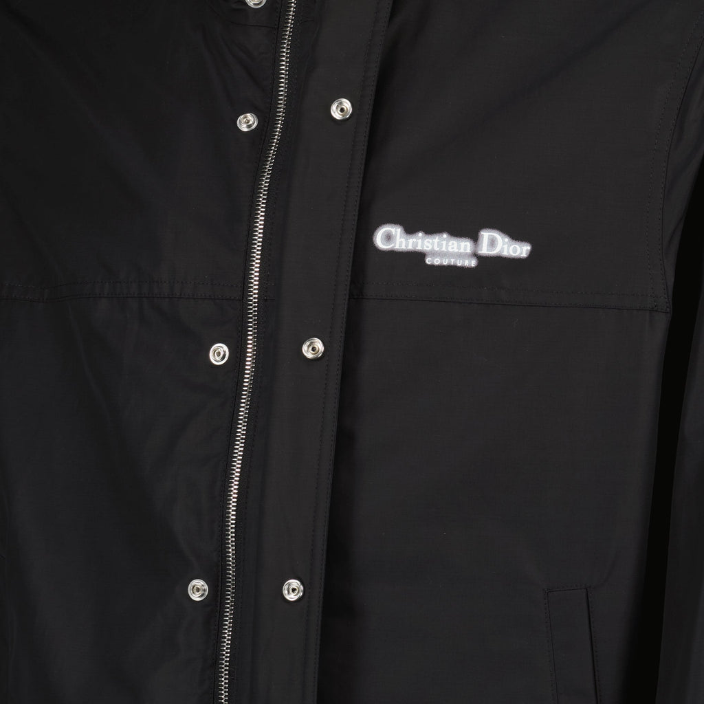 Image of Black Windbreaker Jacket by Dior for Men - Season Autumn-Winter 2024 - Detail View 1