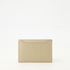 Image of Beige Leather Cardholder by Givenchy for Women - Season Autumn-Winter 2025 - Back View