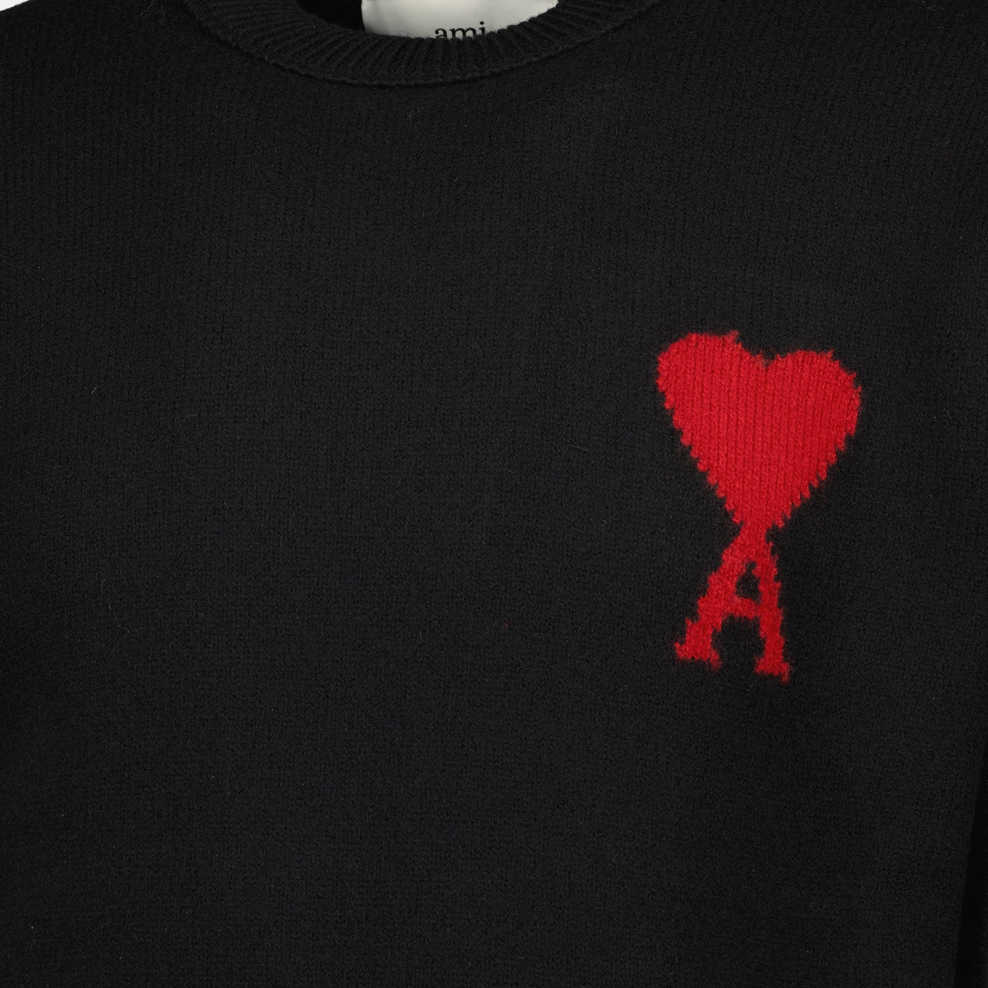 Image of Ami de Coeur Black Sweater by Ami PARIS for Unisex - Season Spring-Summer 2026 - Product detail view 2