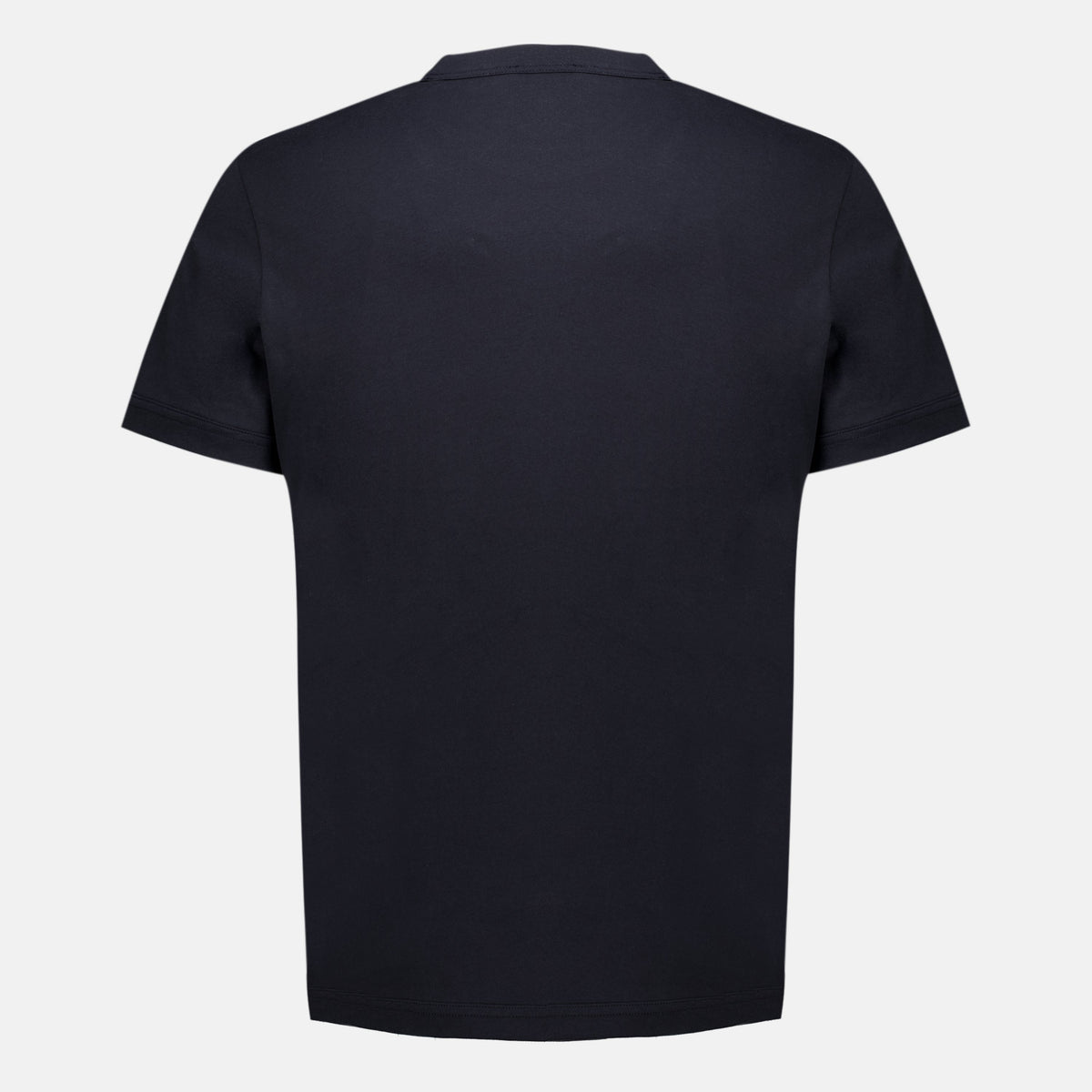 Camiseta azul marino de cuero con logotipo